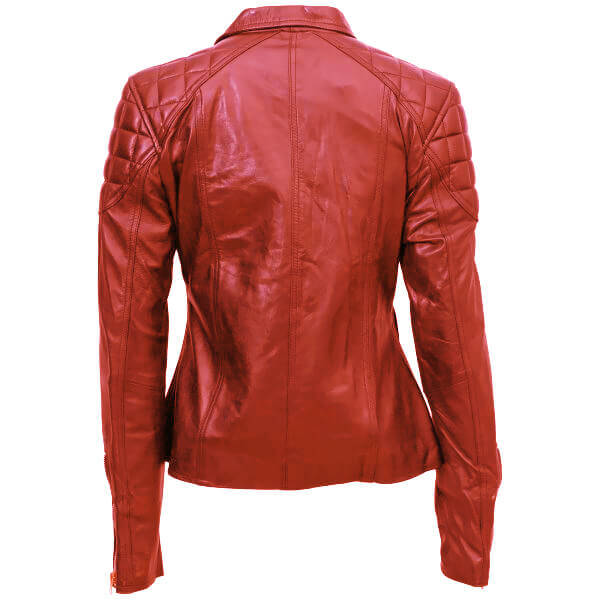 Women's Red Stylish Leather Jacket - Leatheriza