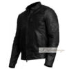 Men's Elegant Black Biker Leather Jacket - Image 3