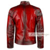 Men's Red Biker Vintage Double Pocket Leather Jacket - Image 3