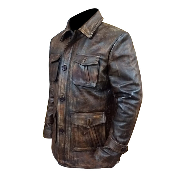 Men Brown Vintage Distressed Leather Jacket - Leatheriza