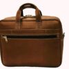 Real Leather Messenger Laptop Bag with Two Pockets - Image 2