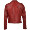 Bloom- Maroon Women's Leather Jacket - Image 2