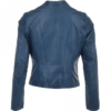 Womens Iconic Yale Blue Leather Jacket - Image 2