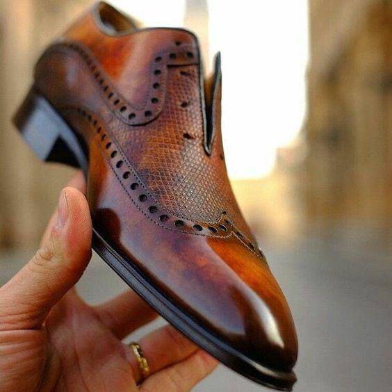 Details about   Handmade Leather Cognac Patina Oxfords for Men Custom Made Formal Dress Shoes