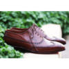 Men's Gleaming Brown Oxford Style Leather Shoes - Image 3