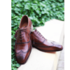 Men's Gleaming Brown Oxford Style Leather Shoes - Image 6