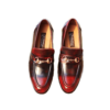 Handmade Men's Red Leather Loafers Leather Shoes - Image 2