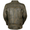 Men's Khaki Hunters Leather Jacket - Image 3