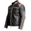 Men's Black Rough and Tough Vintage Leather Jacket - Image 3