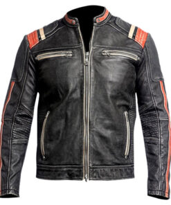 Black vintage leather jacket