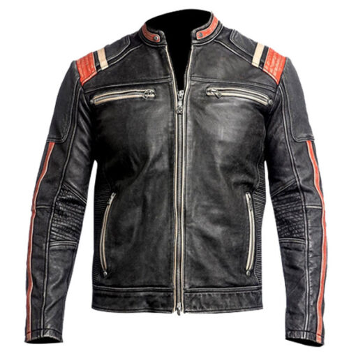 Black vintage leather jacket