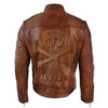 Men's Brown Danger Zone Leather Jacket - Image 2