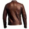 Men?s Brown Distressed Stylish Cafe Racer Jacket - Image 2
