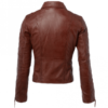 Women's Stylish Brown Leather Jacket - Image 2