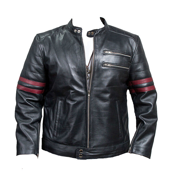Buy Charcoal Mens Leather Jacket From leatheriza.com
