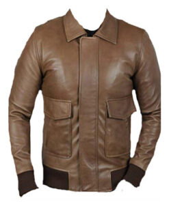 Men’s Bronze Bomber Leather Jacket