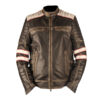 Men's Nightingale Brown Leather Jacket - Image 3