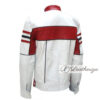 Men's White Formula 1 Racer Leather Jacket - Image 3