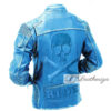 Men's Blue Night King Leather Jacket - Image 3