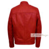 Crimson Red Stylish Elegant Red Leather Jacket For Men - Image 2