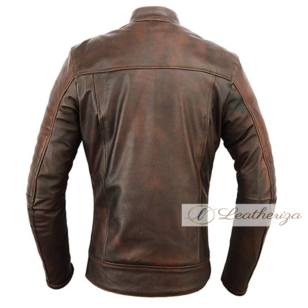 Vintage Classic Hickory Brown Leather Jacket For Men | leatheriza.com