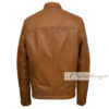 Tawny Brown Leather Jacket For Men - Image 3