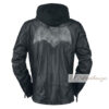Bat Man Shearling Black Leather Jacket For Men - Image 3