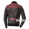 Men's Maroon Diamond Patched Bomber Jacket - Image 3