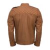 Mens Light Brown Simple Leather Jacket - Image 2