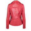 Women Red Elegant Biker Leather Jacket - Image 2