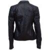 Women Black Elegant Biker Leather Jacket - Image 3