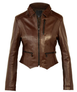 Dark Brown Women Leather Jacket