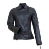 Blocks- Women's Leather Jacket - Image 2