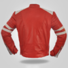 Red & White Biker Jacket For Men - Image 2