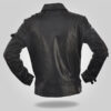 Strip Color - Men's Black Leather Jacket - Image 2