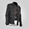 Rockstar Club - Men's Black Leather Jacket - Image 3