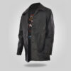 Curious - Black Leather Coat for Men - Image 2