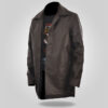 Detective - Men's Brown Leather Coat - Image 2