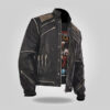 Zipper - Men's Black Leather Jacket - Image 4