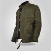 Olive - Men's Green Leather Jacket - Image 3