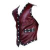 Maroon - Leather Vest for Men - Image 3