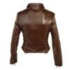 Dark Brown Women Leather Jacket - Image 2