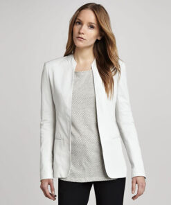 White Women Leather Jacket