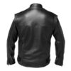 Packs- Black Leather Jacket for Men - Image 2