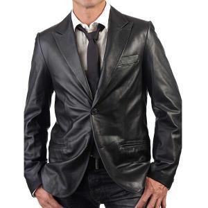 Formal Black Leather Coat for Men
