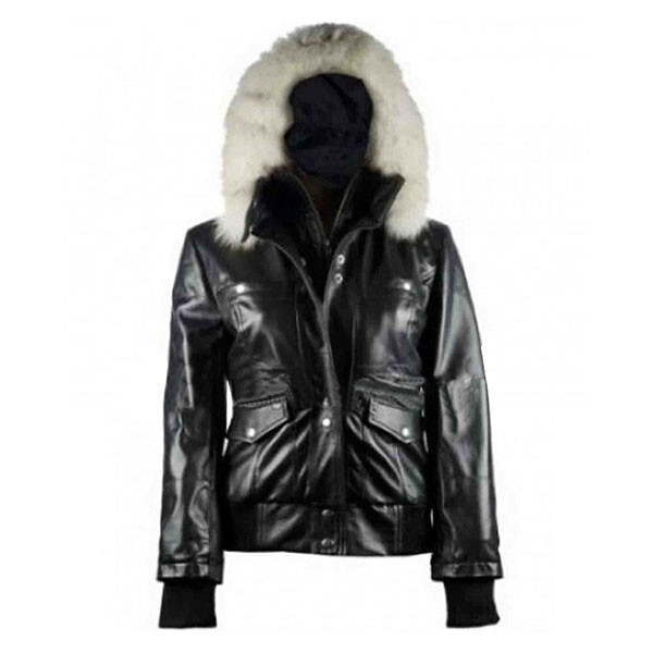 Fur Ball- Black Leather Jacket for Men