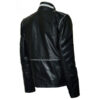 Military- Men's Black Leather Jacket - Image 2
