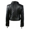 Blocks- Women's Black Leather Jacket - Image 3