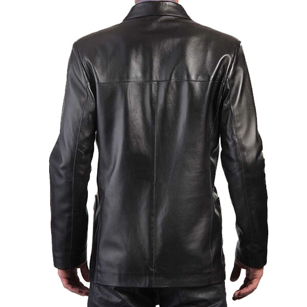 Men?s Black Leather Law Coat Price in USA, UK and Dubai