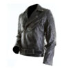 Warrior- Men's Black Leather Jacket - Image 3
